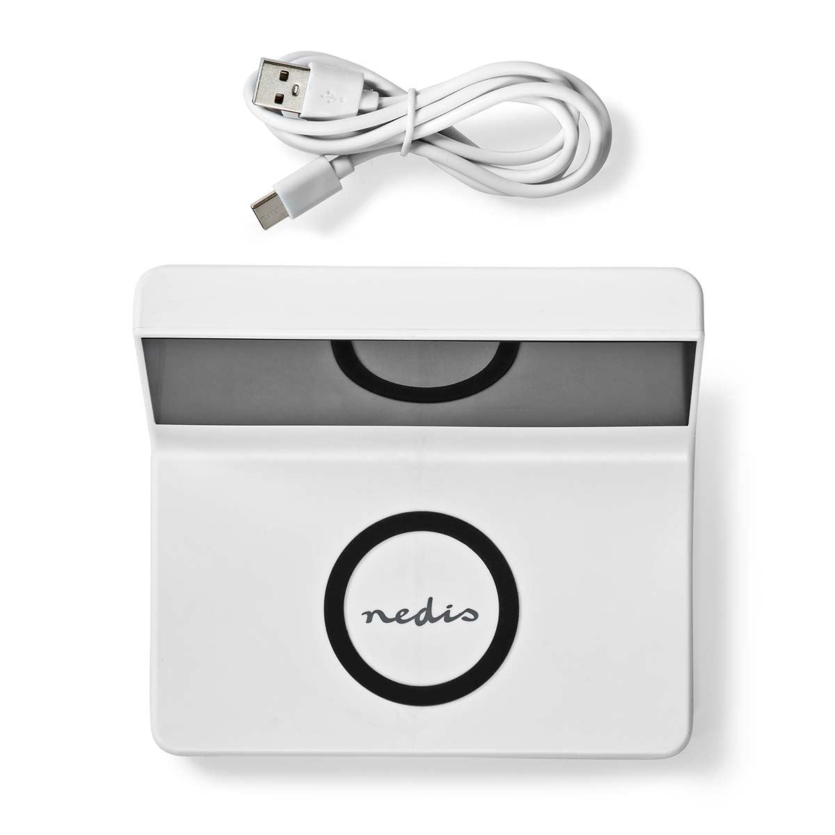 Nedis Alarm clock with wireless charging | Qi certified | 5 / 7.5 / 10 / 15 W | USB-A Male | 2 Alarm Times | Snooze function