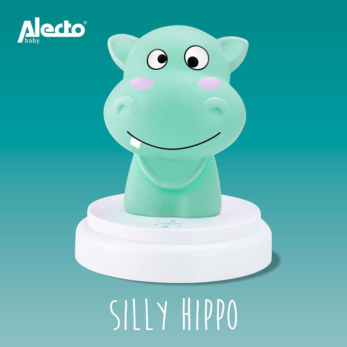 Alecto SILLY HIPPO LED Childrens Bedroom Night Light | Blue