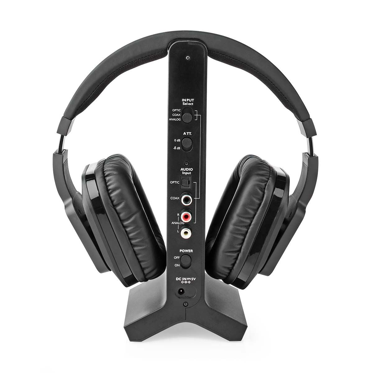 Nedis Wireless TV Headphones | RF | Over-Ear | Maximum battery play time: 8 hrs | 25 m | Digital Audio | Charging dock | Black