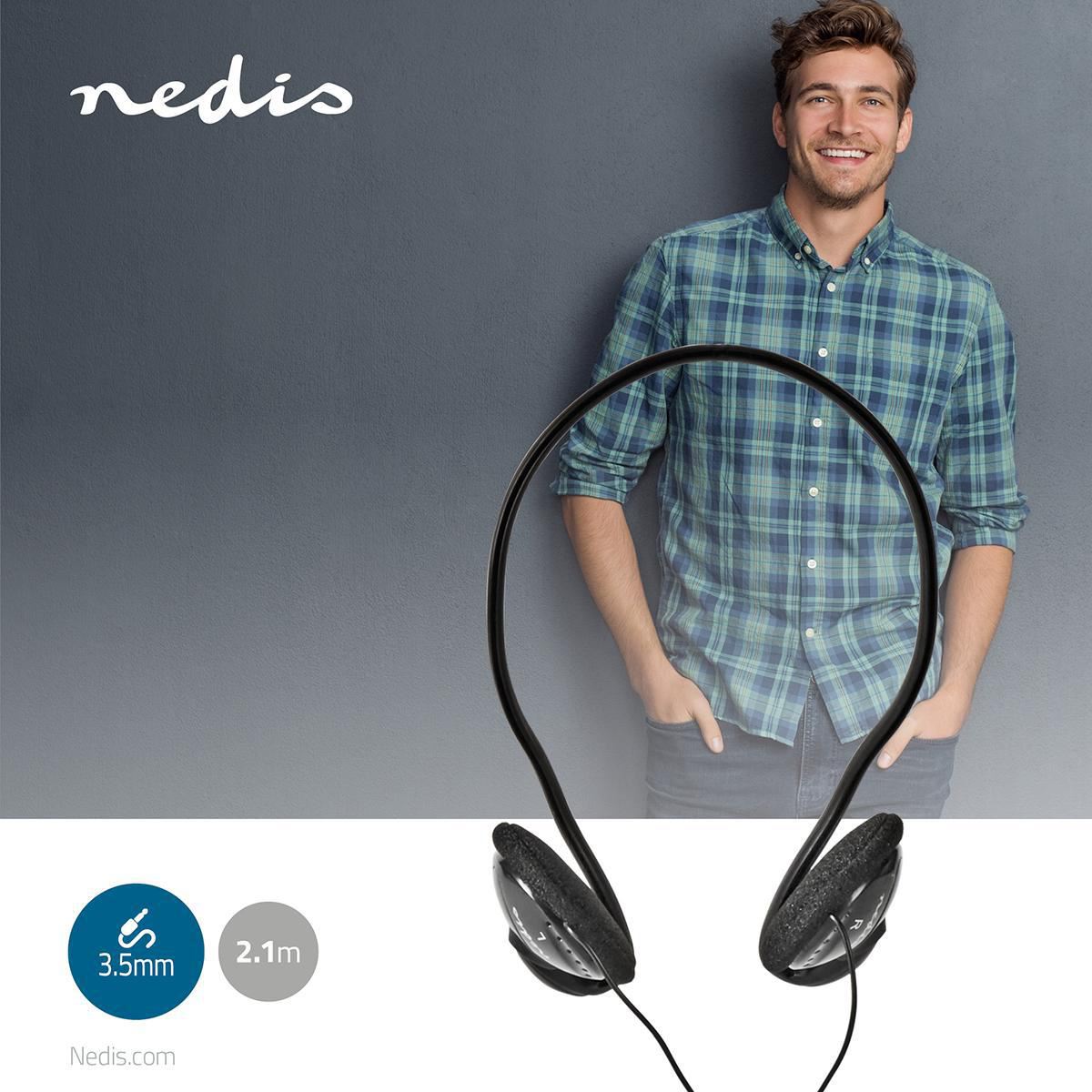 Nedis On-Ear Wired Headphones | 3.5 mm | Cable length: 2.10 m | Black