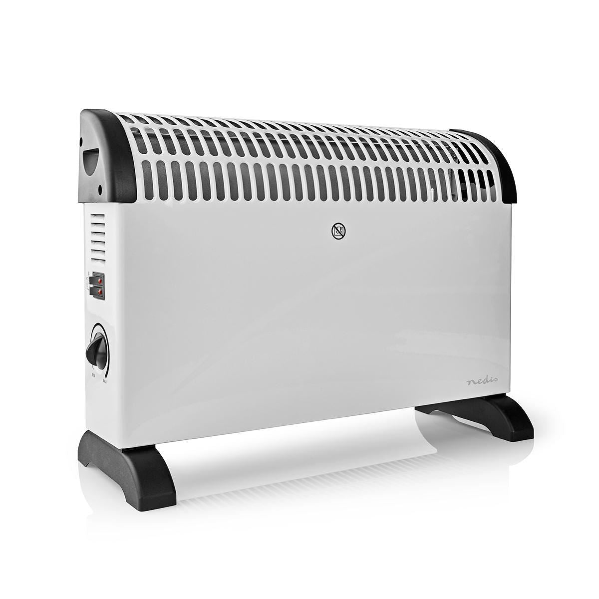 Nedis Convection Heater | 2000 W | 3 Heat Settings | Adjustable thermostat | Fall over protection | Integrated handle(s) | White