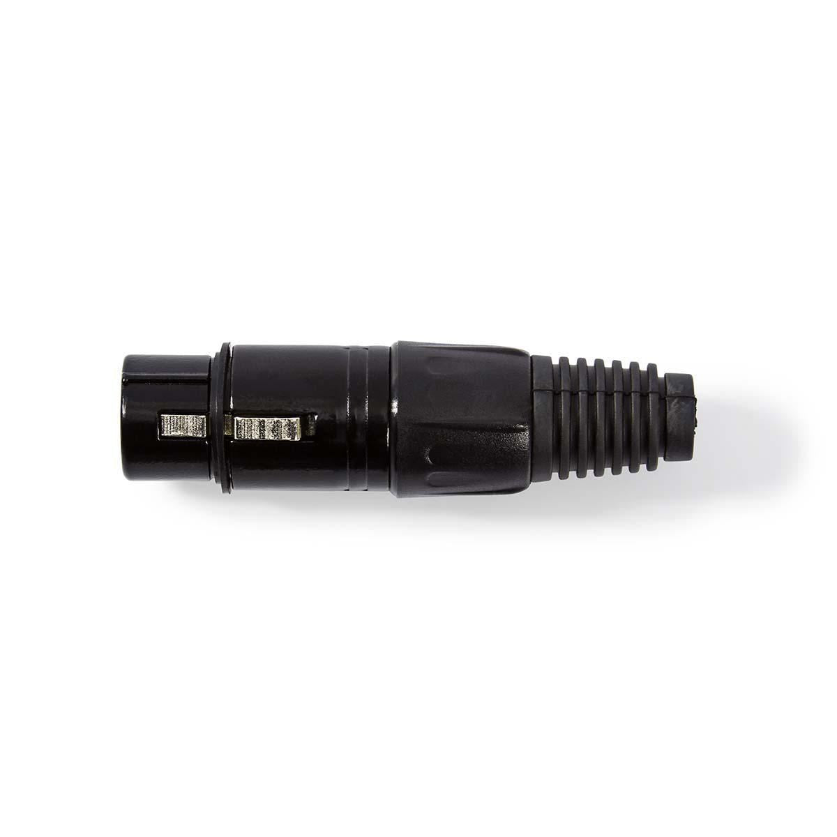 Nedis XLR Connector | Straight | Female | Nickel Plated | Soldering | Cable input diameter: 5.0 mm | Metal | Black | 1 pcs | Polybag