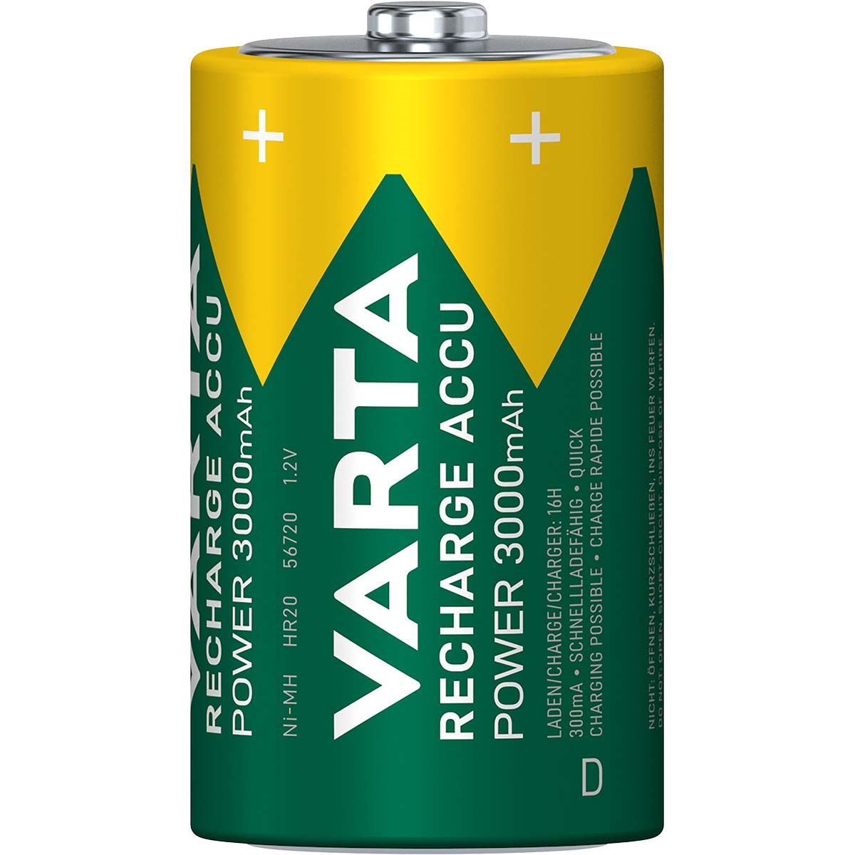 Varta Rechargeable NiMH Battery D 1.2 V 3000 mAh 2-Blister