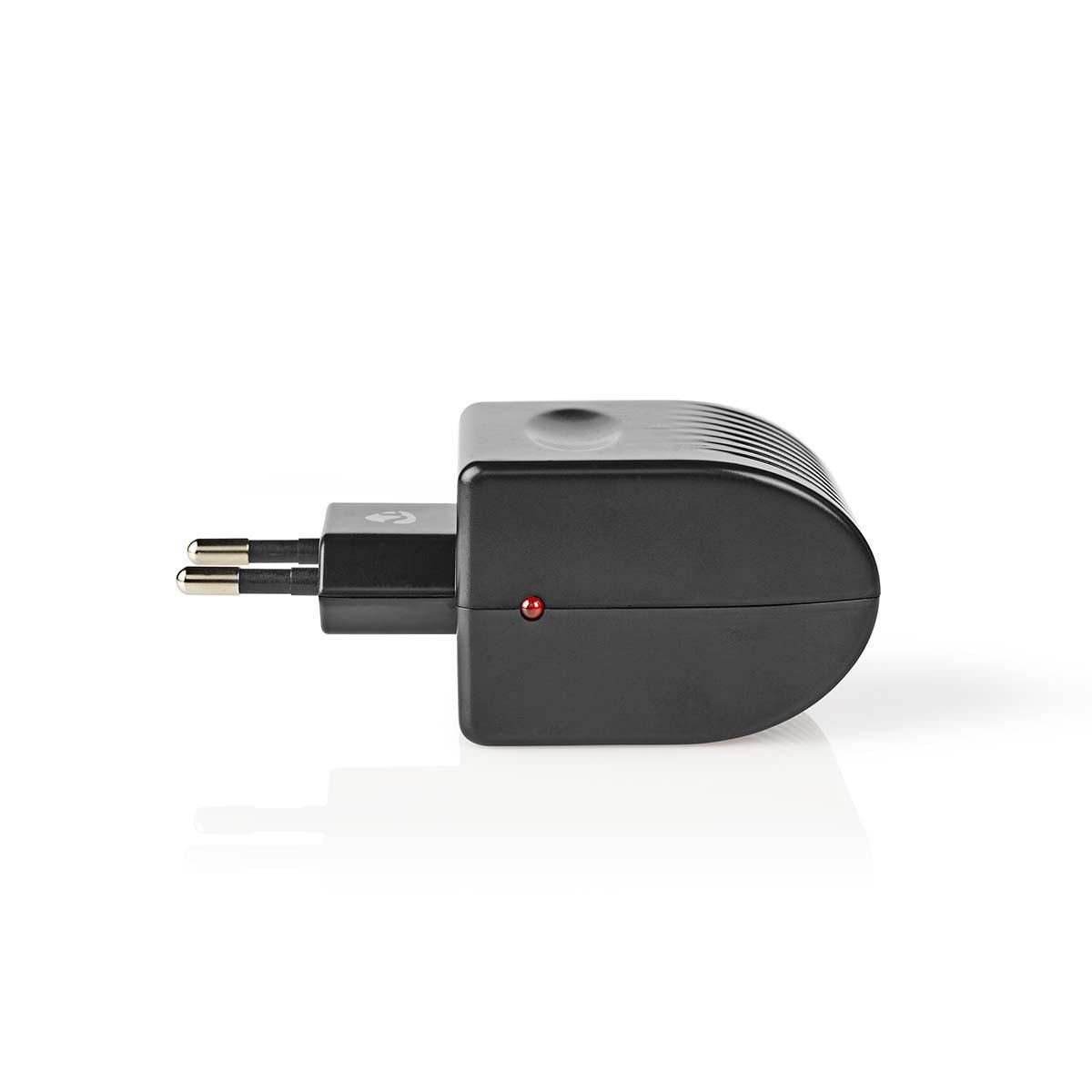 Nedis Power Socket Adapter | Type C (CEE 7/16) | 100 - 240 V AC 50/60 Hz | 12 V DC | 6 W | Mains Powered | 0.3 A | Black | Plastic