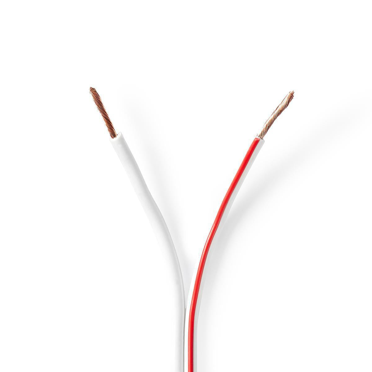 Nedis Speaker Cable | 2 x 1.50 mm² | CCA | 100.0 m | Round | PVC | White | Wrap