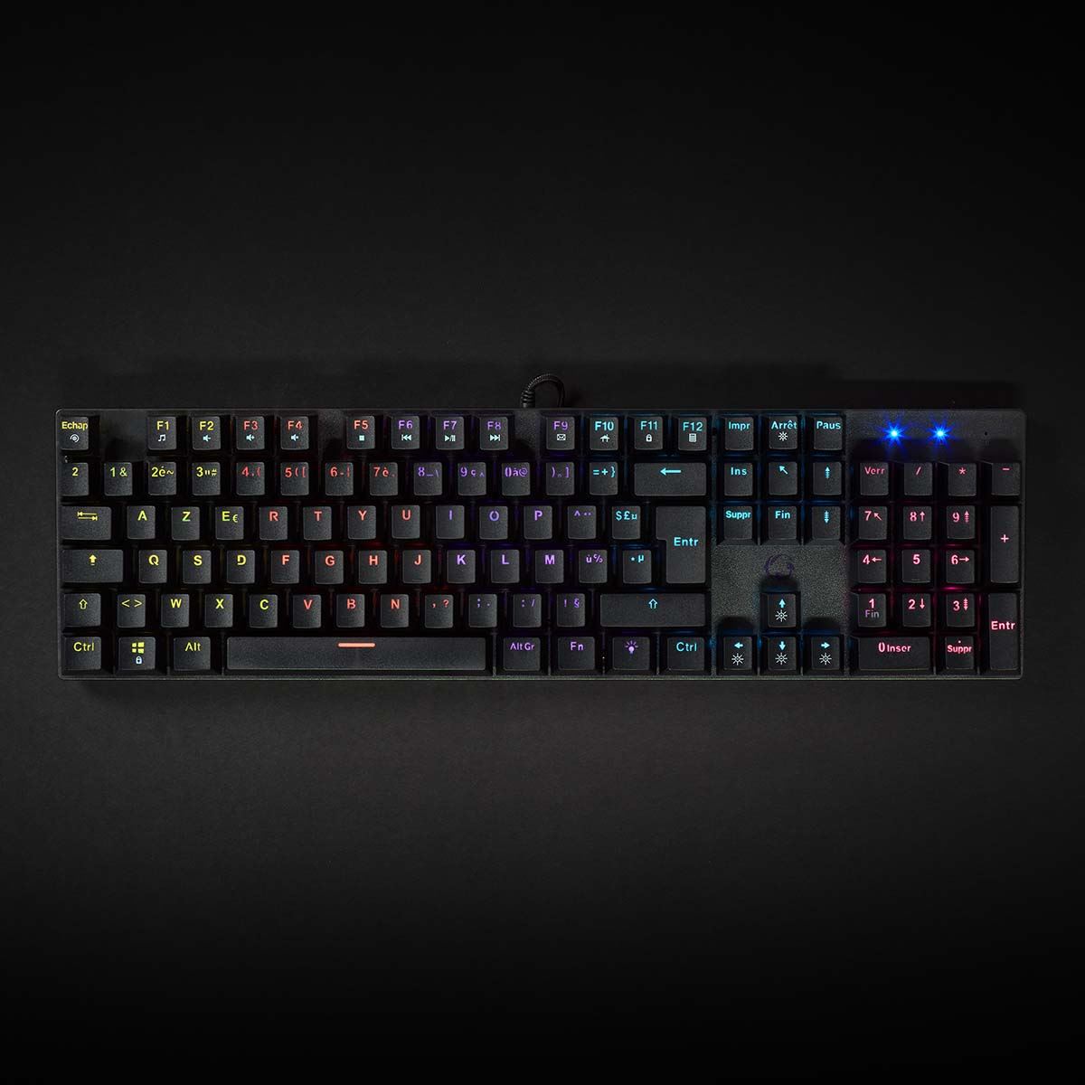 Nedis Wired Gaming Keyboard | USB Type-A | Mechanical Keys | LED | AZERTY | FR Layout | USB Powered | Power cable length: 1.50 m | Gaming