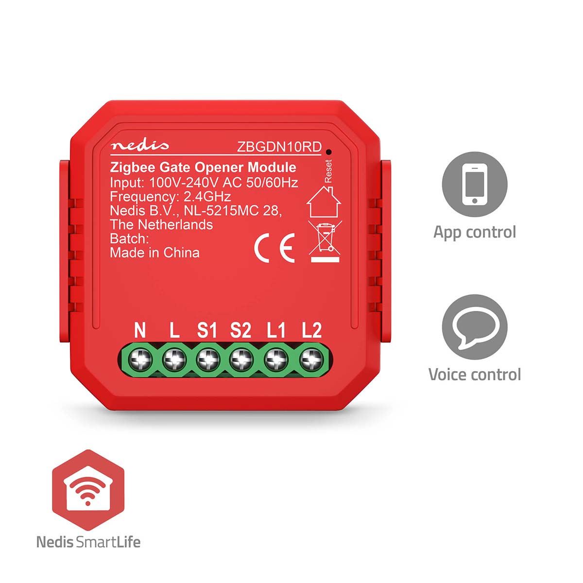 Nedis SmartLife Garage Door Smart Power Switch | Zigbee 3.0 | 2.5 W | Terminal Connection | App available for: Android™ / IOS