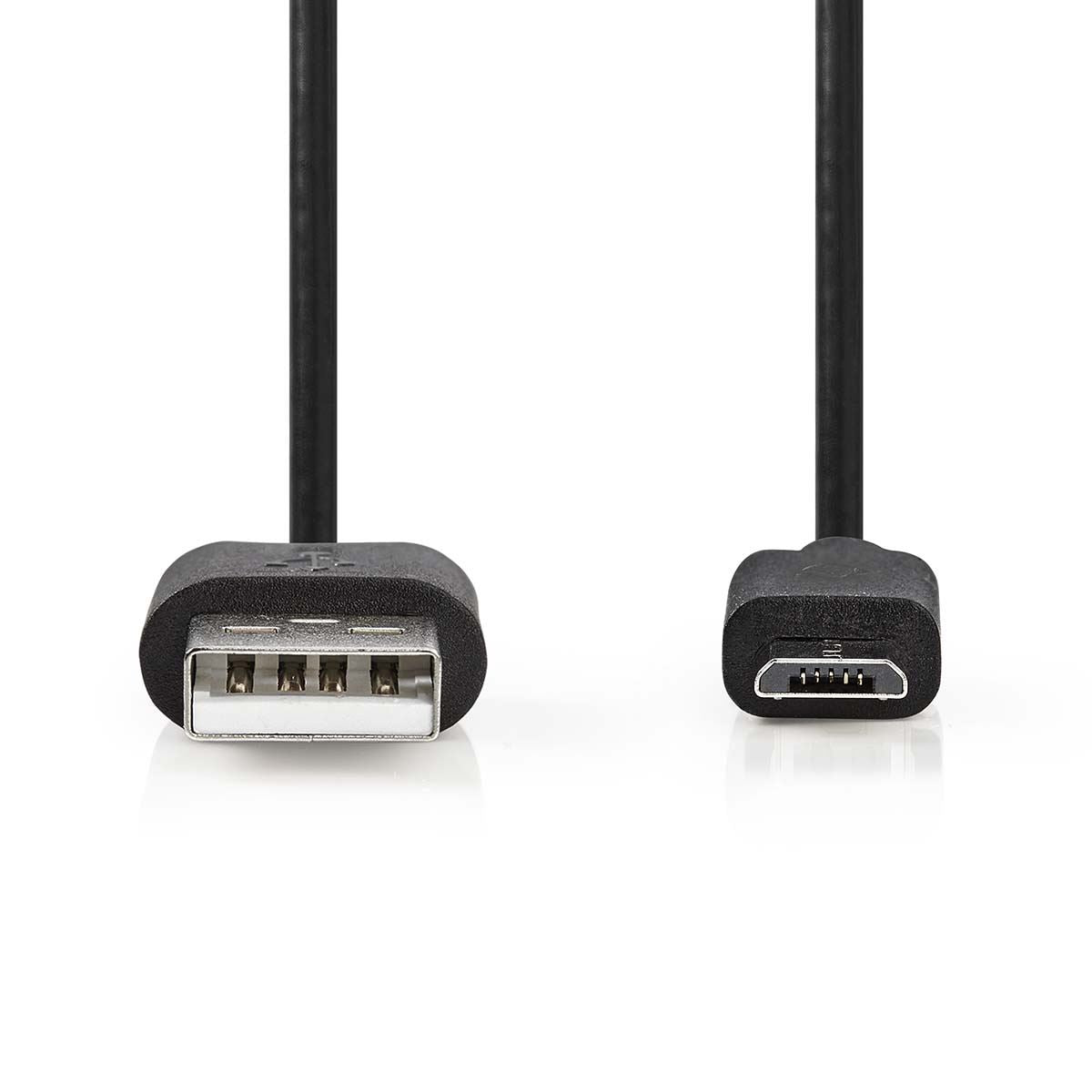 Nedis USB Cable | USB 2.0 | USB-A Male | USB Micro-B Male | 9 W | 480 Mbps | Nickel Plated | 5.00 m | Round | PVC | Black | Envelope