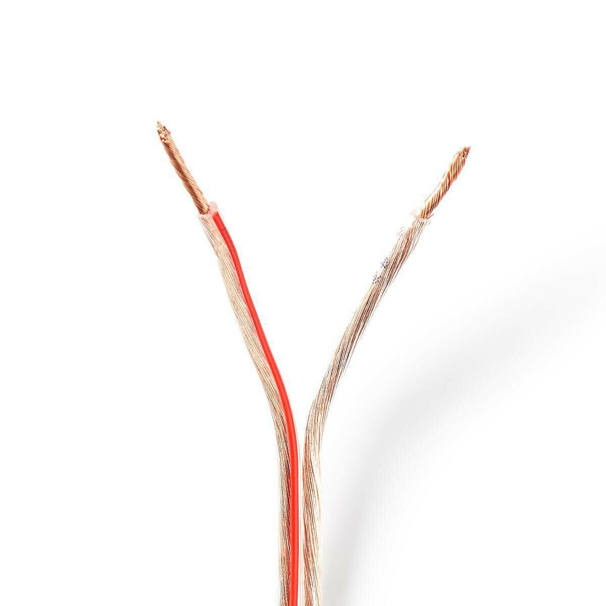 Nedis Speaker Cable | 2 x 1.50 mm² | CCA | 25.0 m | Round | PVC | Transparent | Wrap