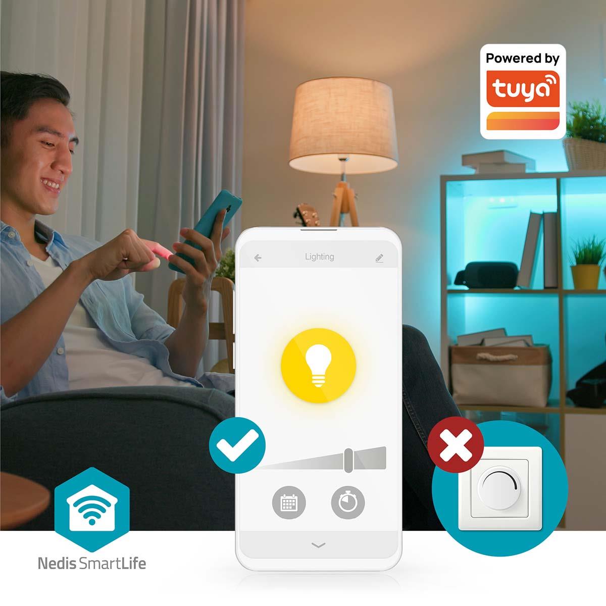 Nedis SmartLife LED Filament Bulb | Wi-Fi | E27 | 360 lm | 4.9 W | Warm to Cool White | 1800 - 6500 K | Glass | Android™ / IOS | Globe | 1 pcs