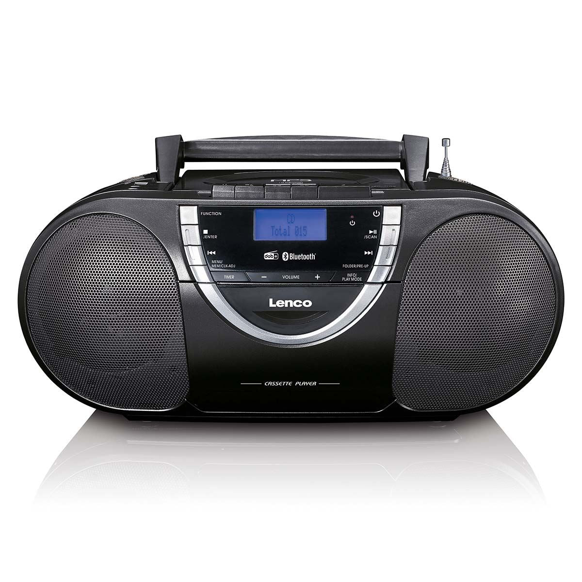 Lenco Portable DAB+ and FM Radio with CD Cassette and Bluetooth Black