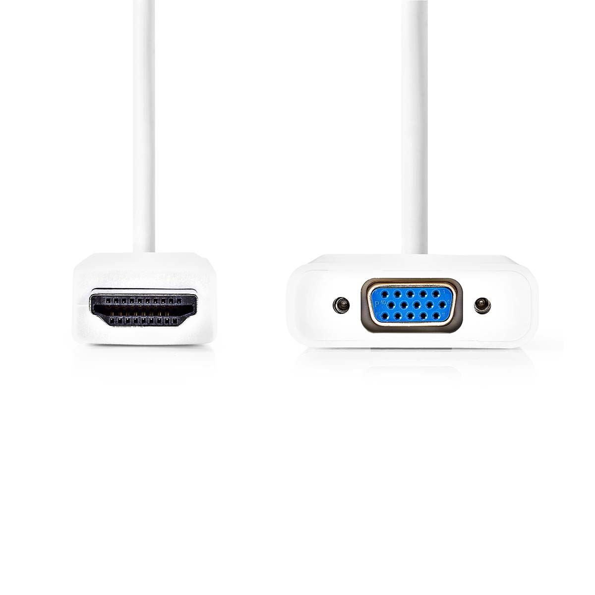 Nedis HDMI™ Cable | HDMI™ Connector | VGA Female | 1080p | Nickel Plated | 0.20 m | Straight | PVC | White | Blister