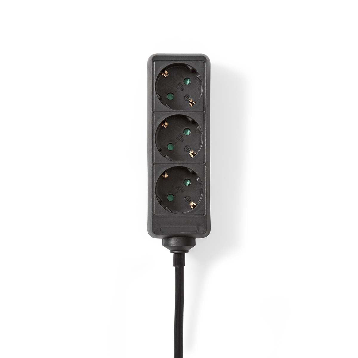 Nedis Extension Socket | Type F (CEE 7/7) | 3-Way | 5.00 m | 3680 W | 16 A | Kind of grounding: Side Contacts | 230 V AC 50/60 Hz | Socket angle: 45 ° | H05VV-F 3G1.5mm² | Black