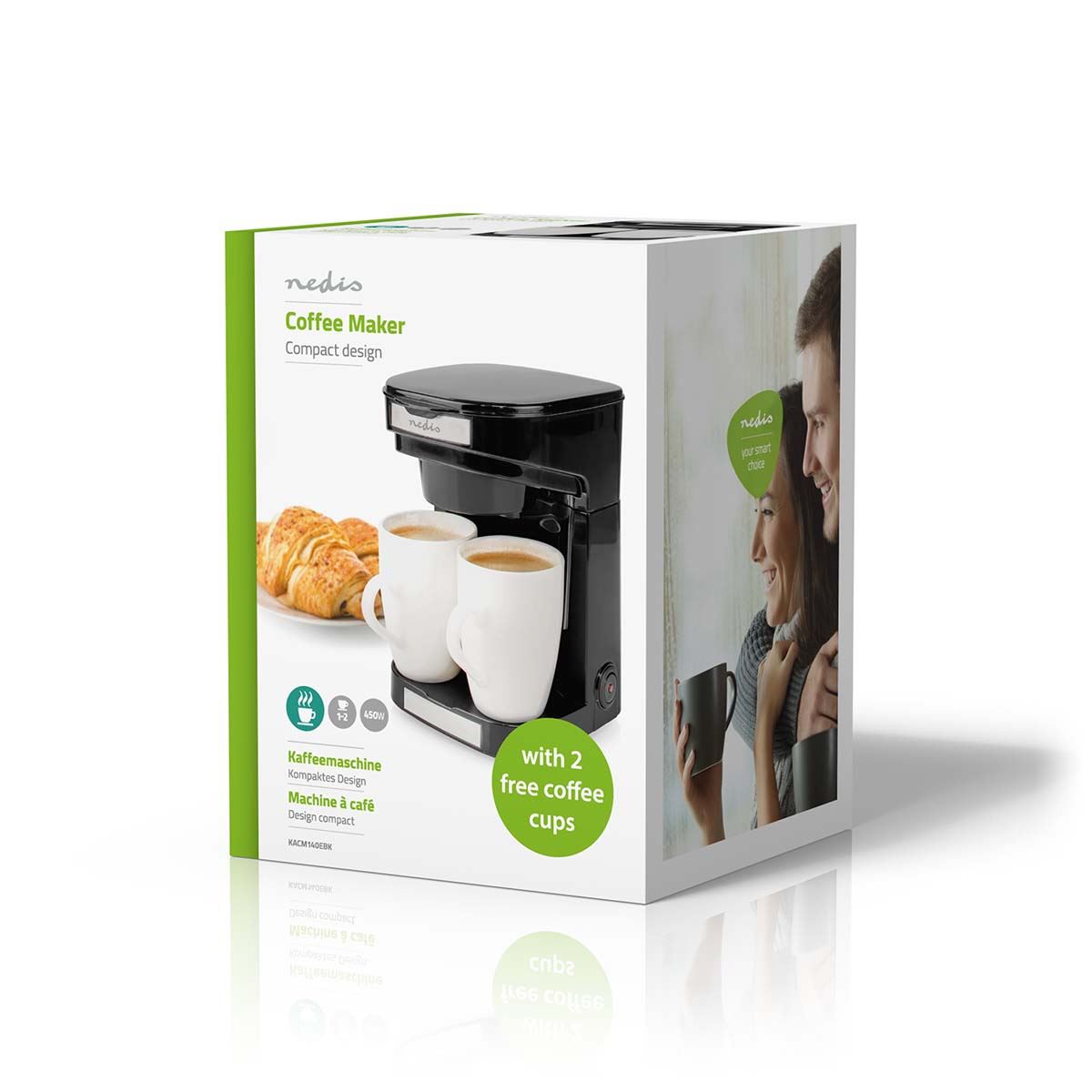 Nedis Coffee Maker | Filter Coffee | 0.25 l | 2 Cups | Black