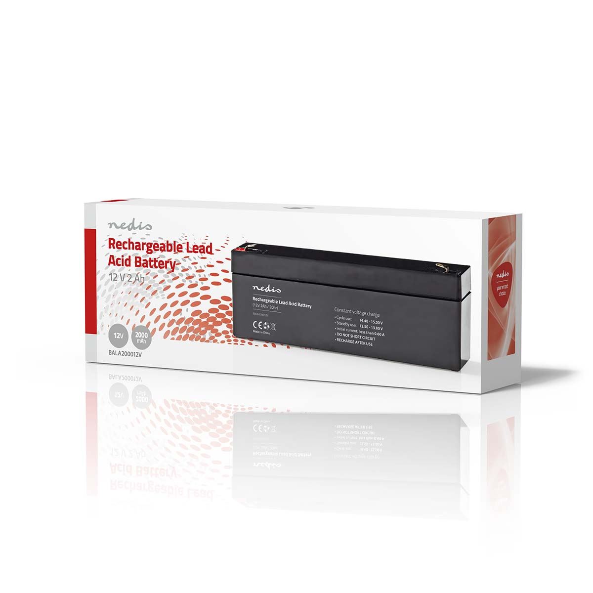 Nedis Battery | Lead-Acid | Rechargeable | 12 V | 2000 mAh