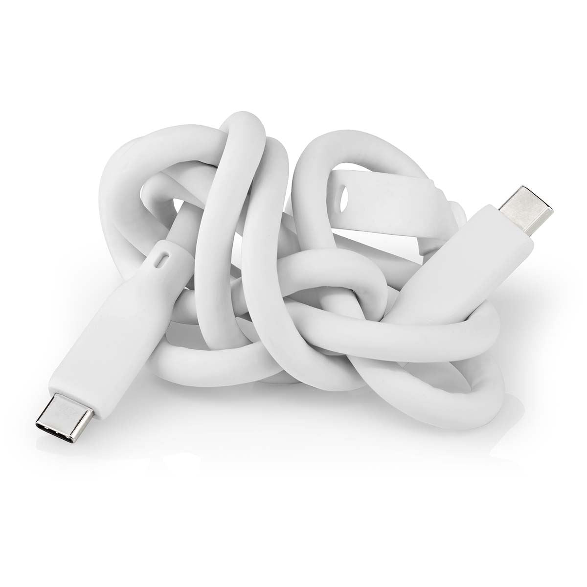 Nedis USB Cable | USB 3.2 Gen 2 | USB-C™ Male | USB-C™ Male | 240 W | 8K@30Hz | 20 Gbps | Nickel Plated | 1.00 m | Round | Silicone | White | Box