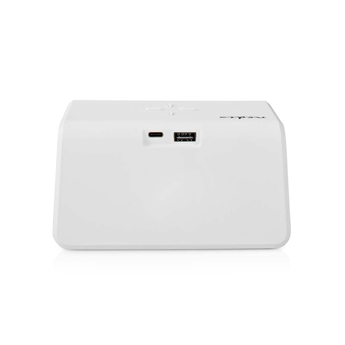 Nedis Alarm clock with wireless charging | Qi certified | 5 / 7.5 / 10 / 15 W | USB-A Male | Night Light | 2 Alarm Times | Snooze function