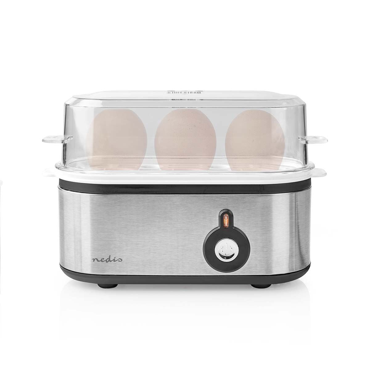 Nedis Egg Boiler | 3 Eggs | Measuring Cup | Aluminium / Black