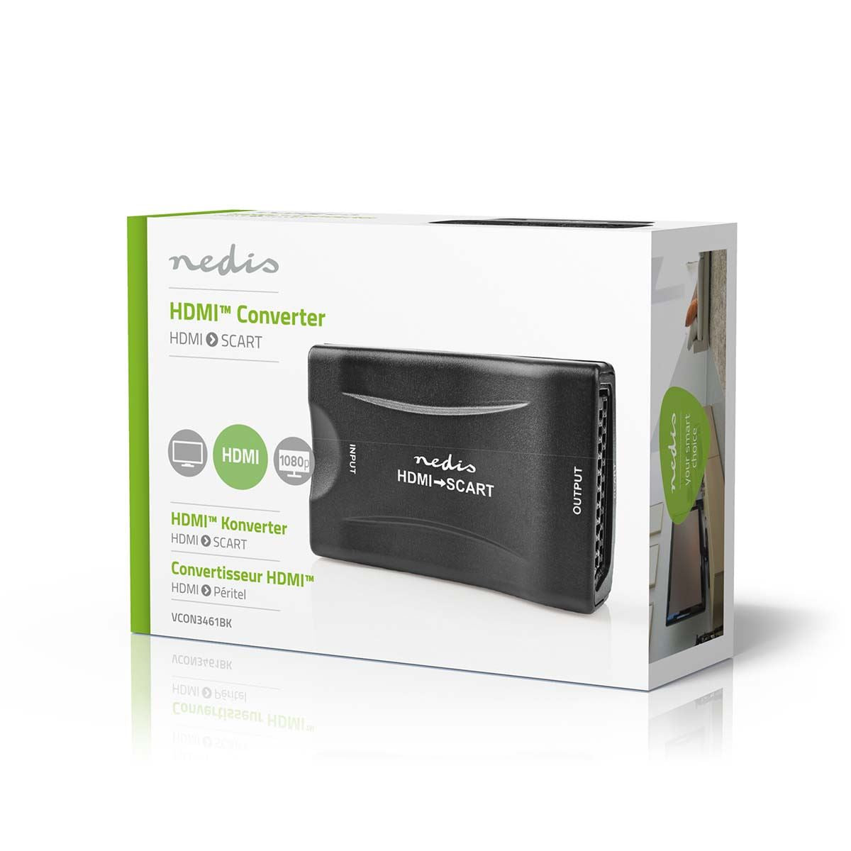 Nedis HDMI™ Converter | HDMI™ Input | SCART Female | 1-way | 1080p | 1.2 Gbps | ABS | Black