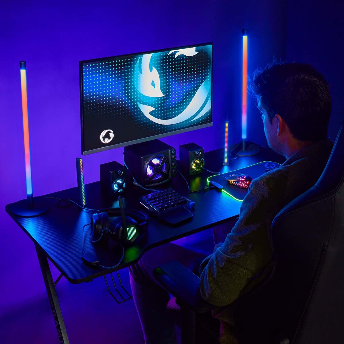 Nedis Gaming Speaker | Speaker channels: 2.1 | USB Powered | 3.5 mm Male | 33 W | LED | Volume control