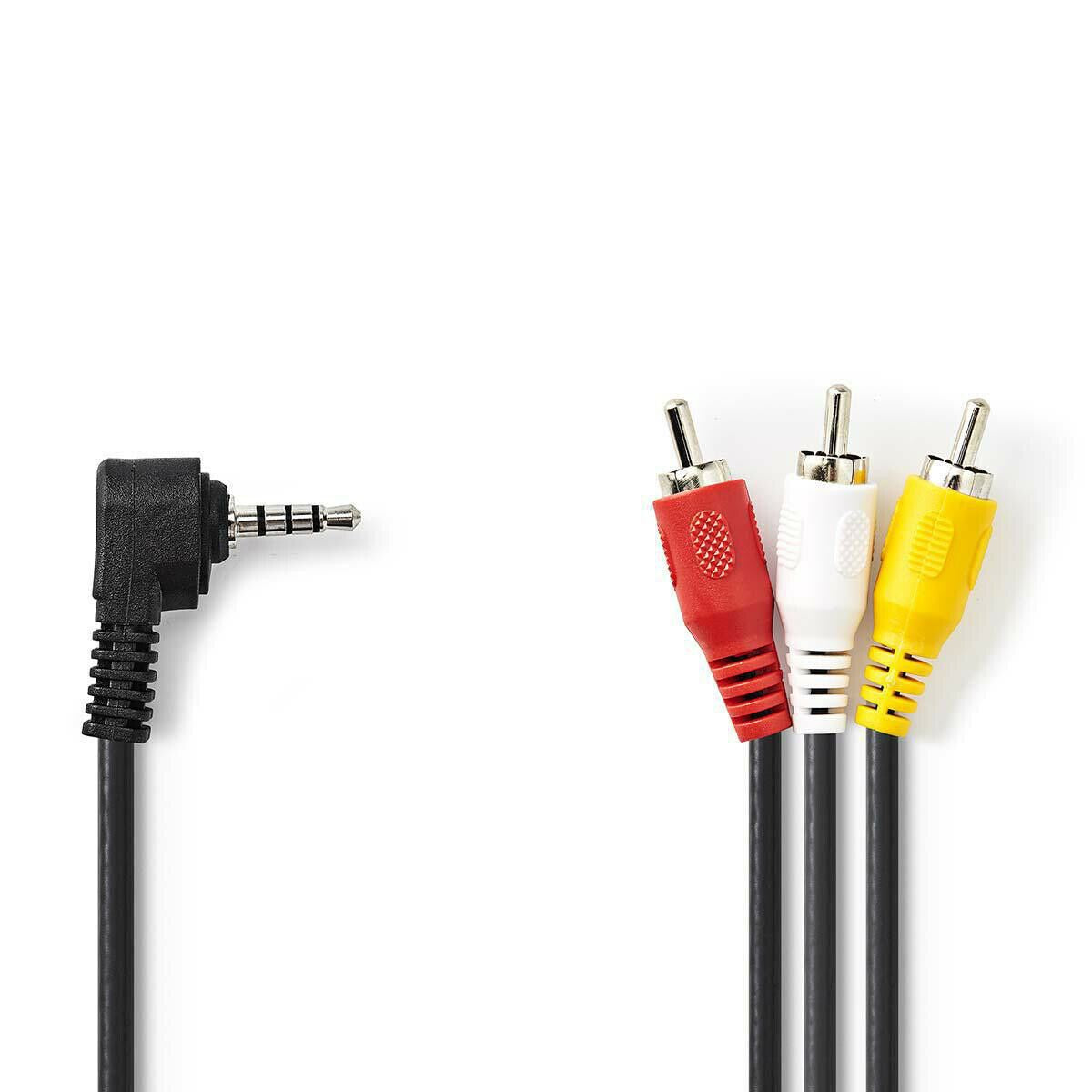 Nedis Audio Video Cable | 3.5 mm Male | 3x RCA Male | Nickel Plated | 2.00 m | Round | PVC | Black