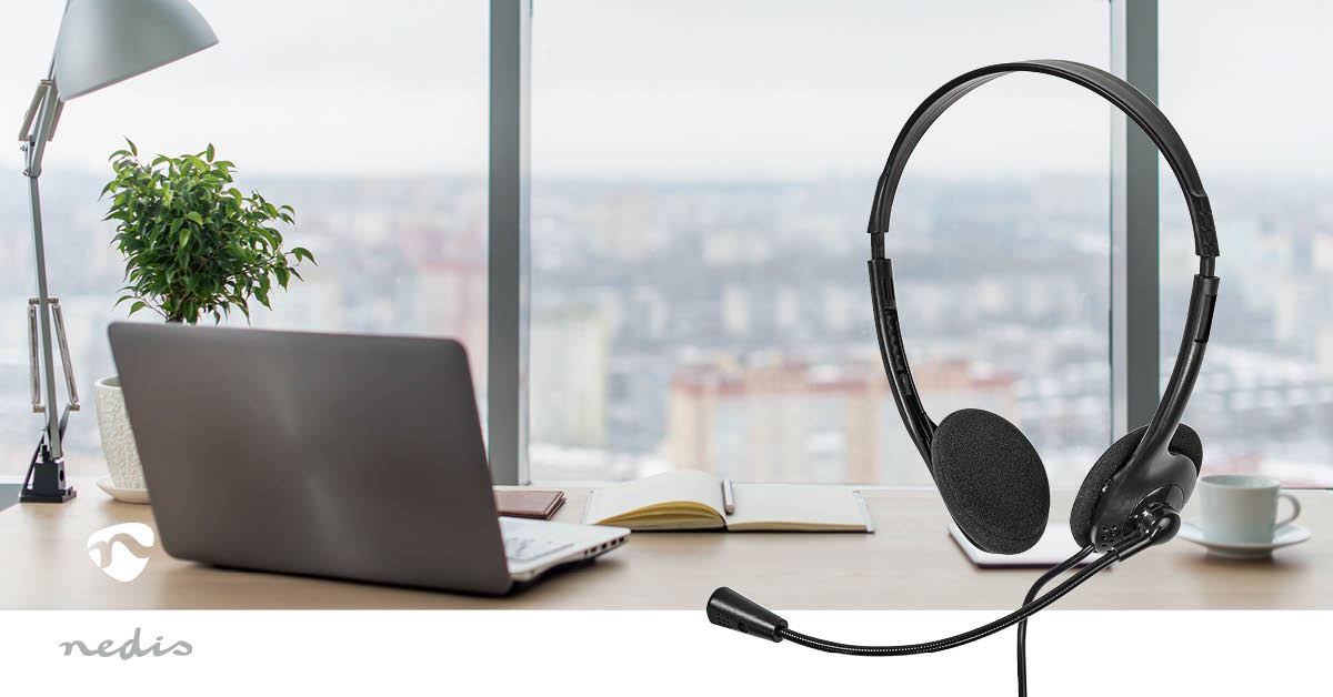 Nedis PC Headset | On-Ear | Stereo | USB Type-A / USB Type-C™ | Fold-Away Microphone | Black