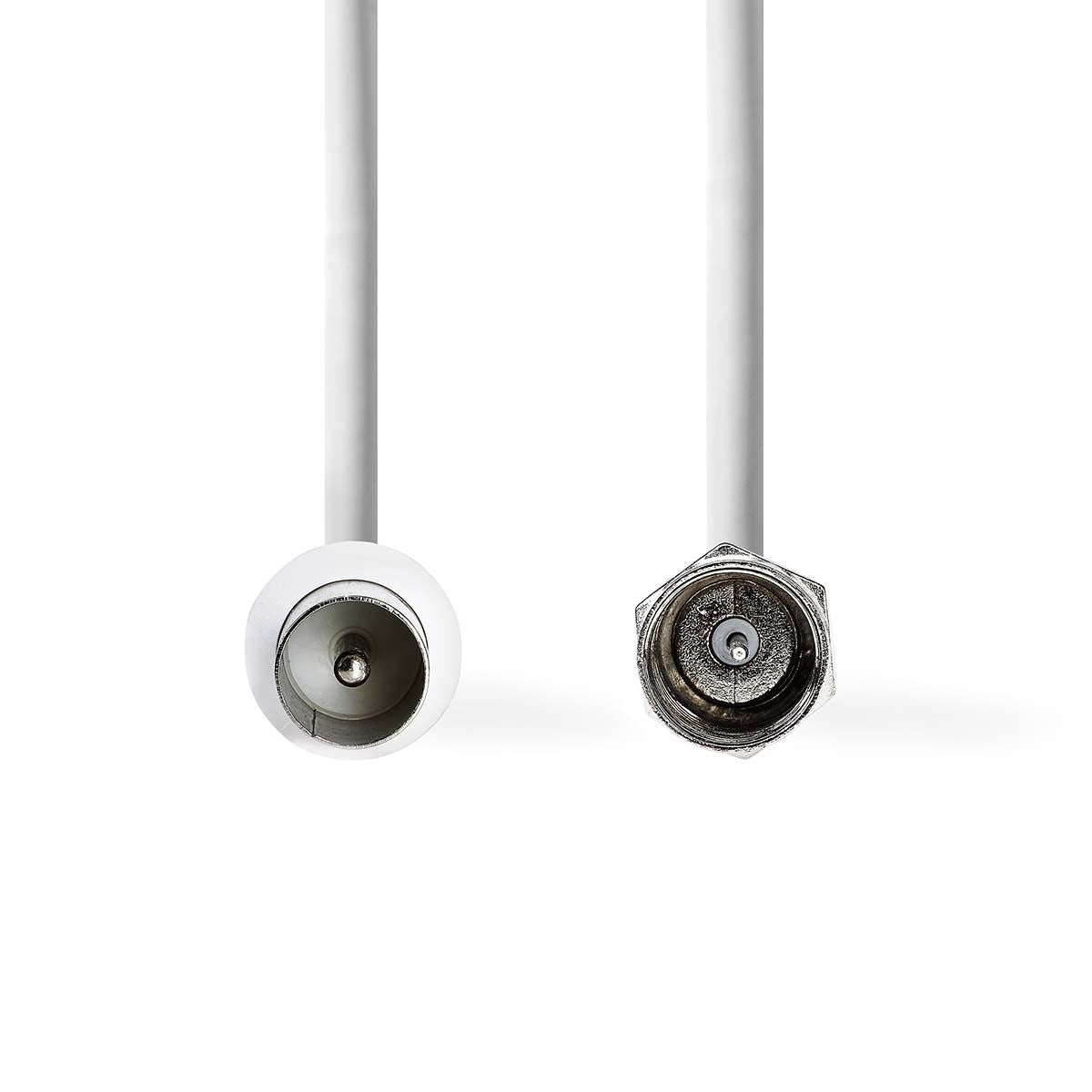 Nedis Satellite & Antenna Cable | F Male | IEC (Coax) Male | Nickel Plated | 30 dB | 75 Ohm | Double Shielded | 5.00 m | Round | PVC | White | Envelope
