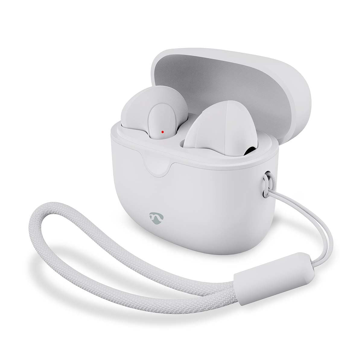 Nedis Fully Wireless Earphones | Bluetooth® | Battery play time: 16 hrs | Touch Control | Charging case | Wireless charging case | Built-in microphone | Voice control support | White