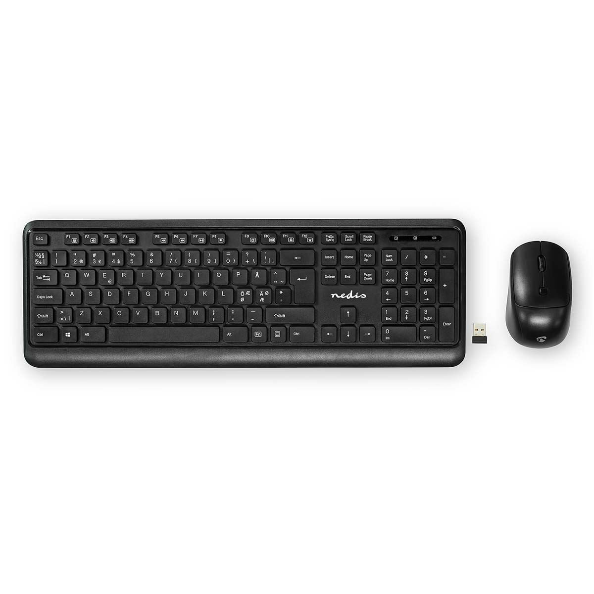 Nedis Mouse and Keyboard Set | Wireless | Mouse and keyboard connection: USB | 800 / 1200 / 1600 dpi | Adjustable DPI | QWERTY | ND Layout