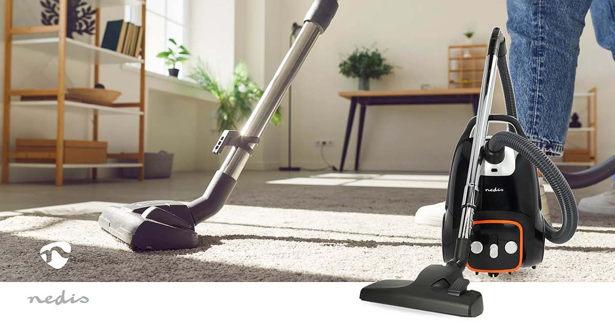 Nedis Vacuum Cleaner | With Bag | 700 W | Dust capacity: 3.0 l | Combi Brush | Action radius: 9.00 m | Vacuum cleaner suction control | Hepa 13 | Anthracite / Black / Orange