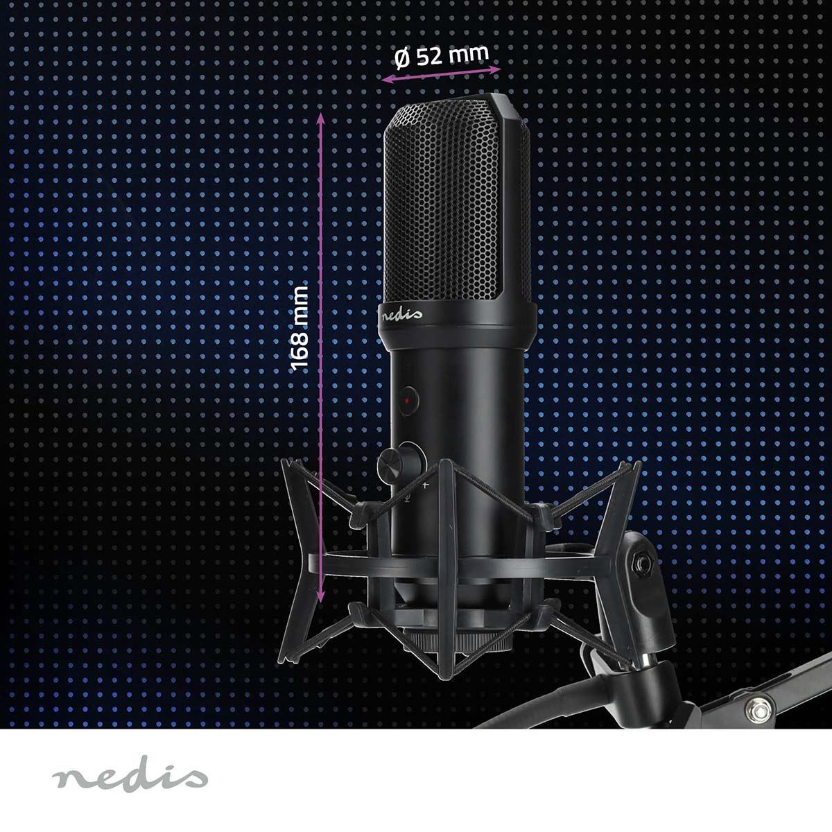 Nedis Streaming & Gaming Microphone | Used for: Desktop / Notebook | USB Type-A | On/Off switch | POP Filter