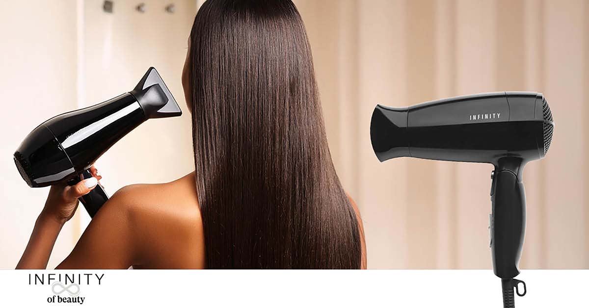 MELISSA Hair Dryer | Ideal for Travel with Foldable Handle 1600W | Black
