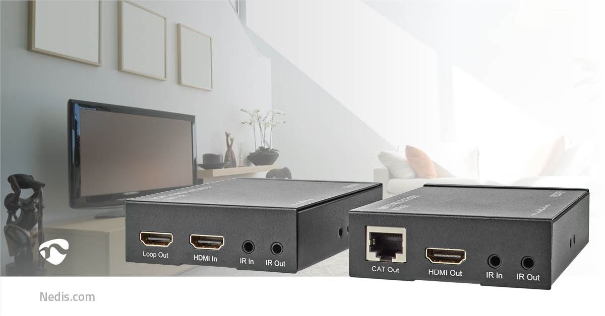 Nedis HDMI™ Extender | Over Cat6 | up to 60.0 m | 4K@60Hz | 18 Gbps | Metal | Anthracite
