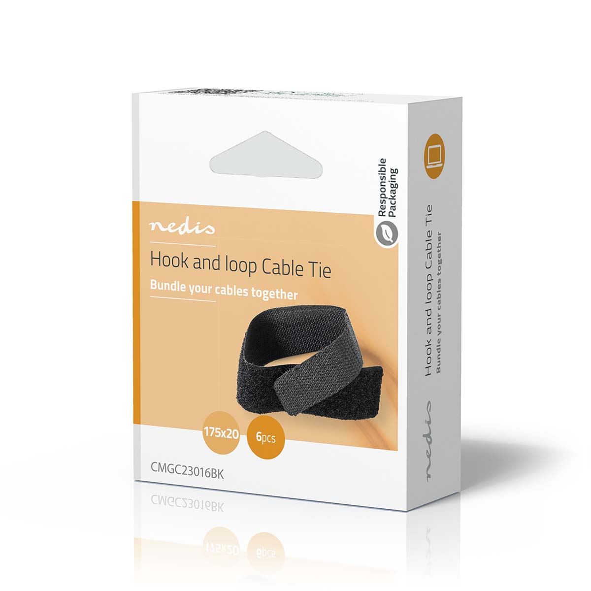 Nedis CMGC23016BK | Cable Management | Hook and Loop | Locked | 6 pcs | Nylon | Black