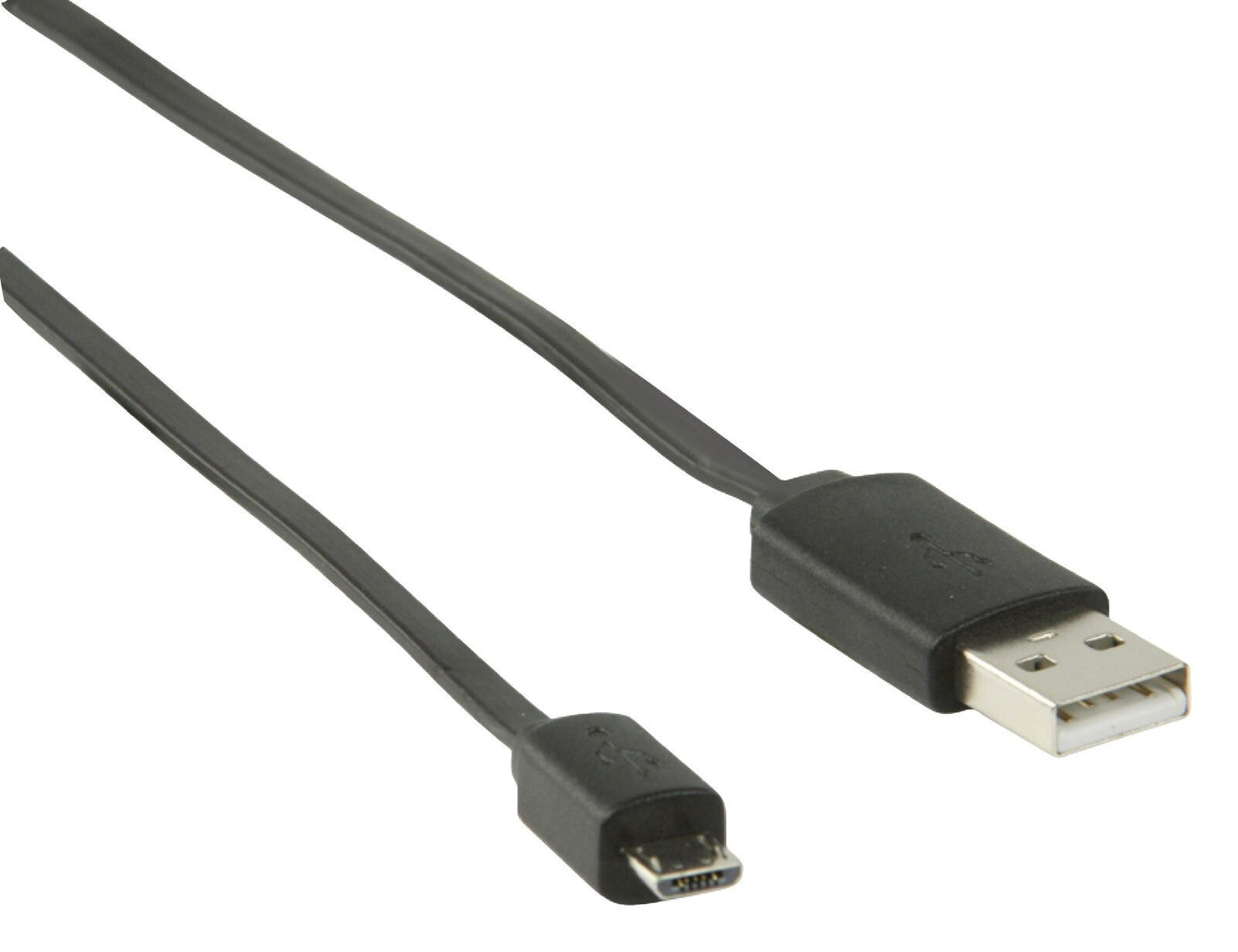 Nedis USB Cable | USB 2.0 | USB-A Male | USB Micro-B Male | 480 Mbps | Nickel Plated | 1.00 m | Flat | PVC | Black | Envelope