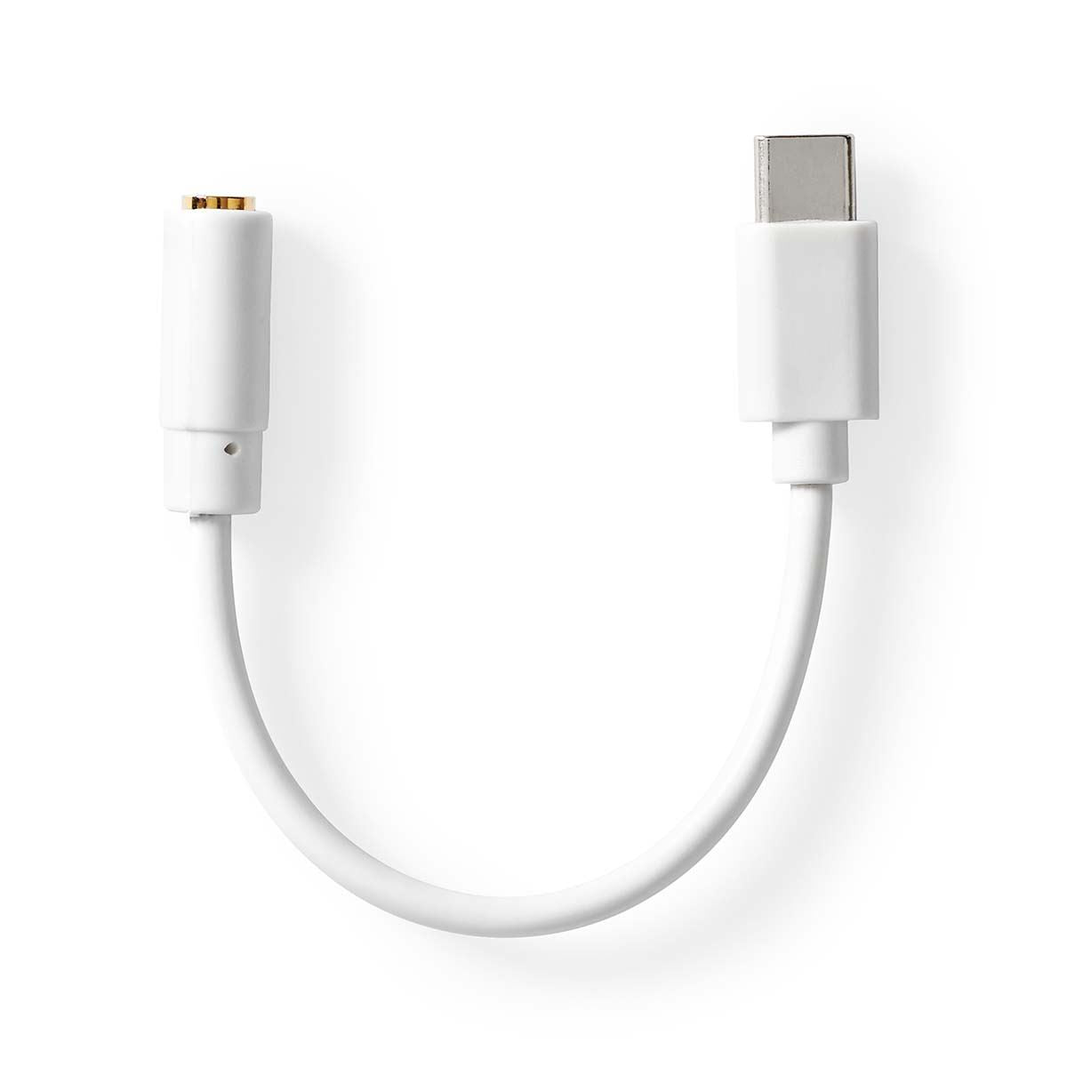 Nedis USB-C™ Adapter | USB 2.0 | USB-C™ Male | 3.5 mm Female | 0.10 m | Round | Nickel Plated | PVC | White | Box