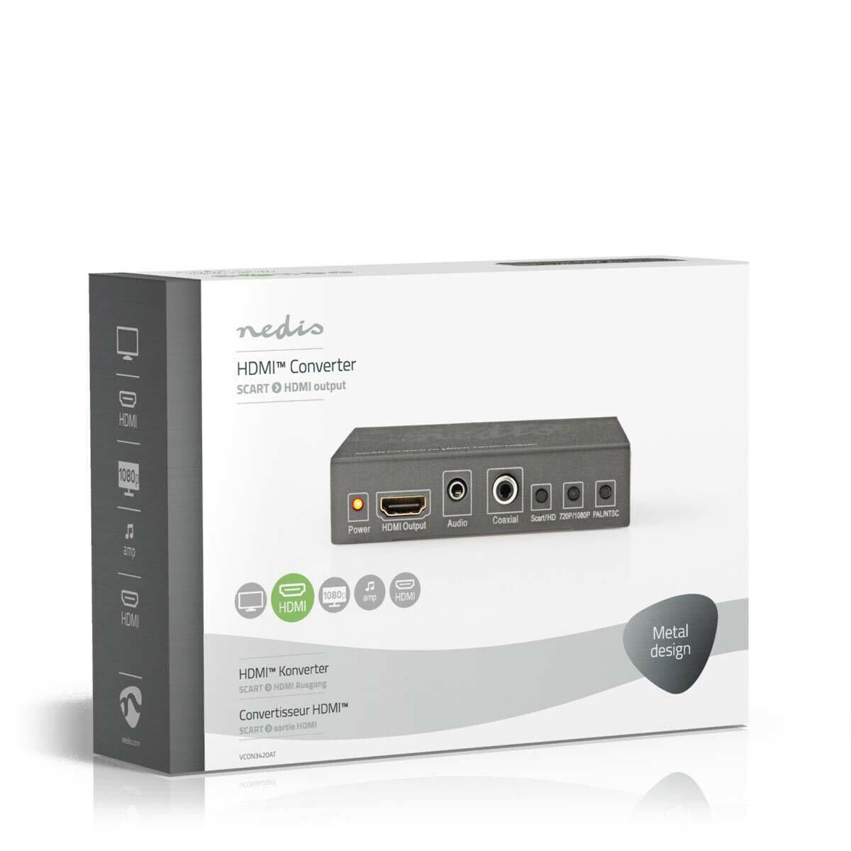 Nedis HDMI™ Converter | SCART Female | HDMI™ Output / 1x 3.5 mm sound out / 1x Digital Audio | 1-way | 1080p | 1.65 Gbps | Aluminium | Anthracite