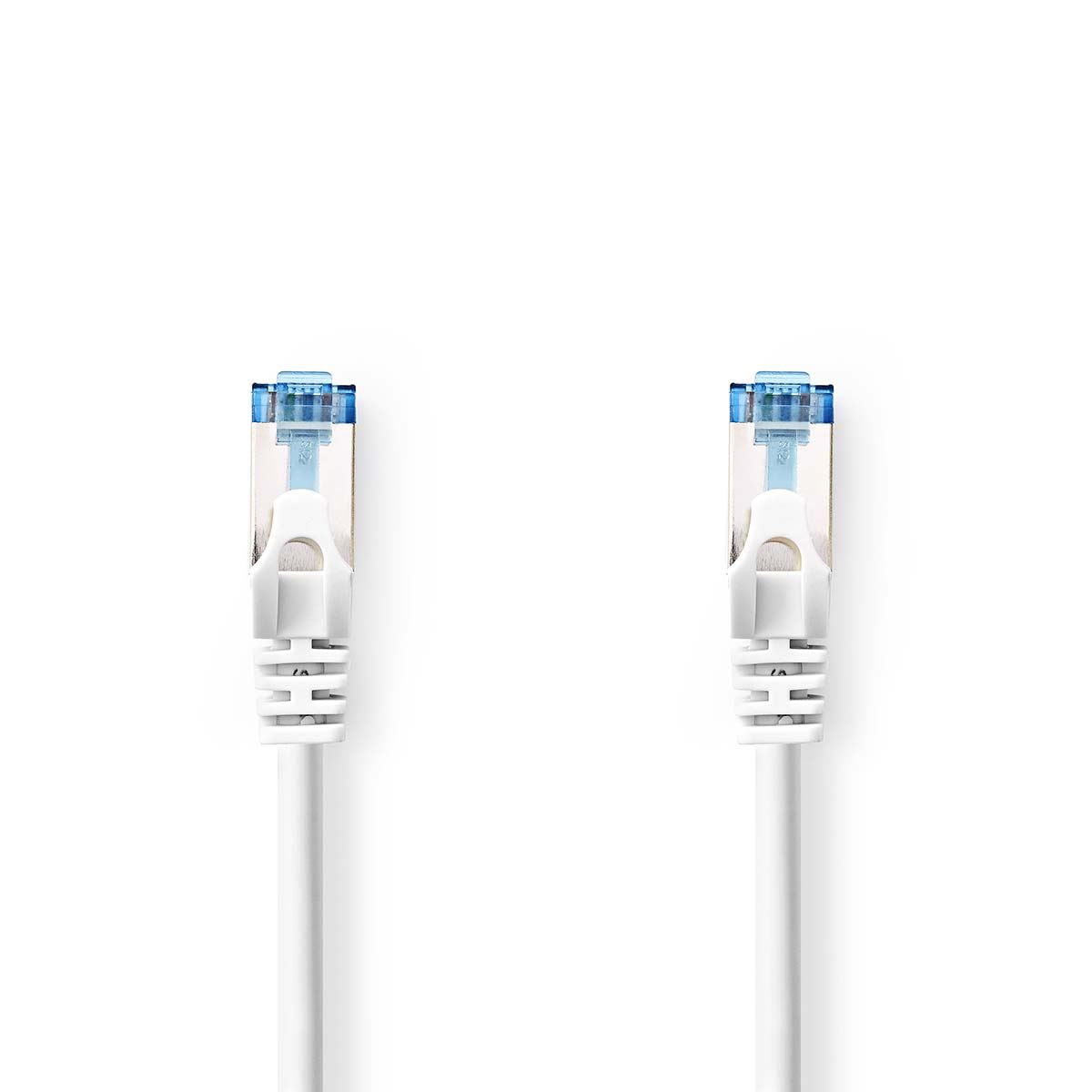 Nedis CAT6a Network Cable | S/FTP | RJ45 Male | RJ45 Male | 1.00 m | Snagless | Round | LSZH | White | Label