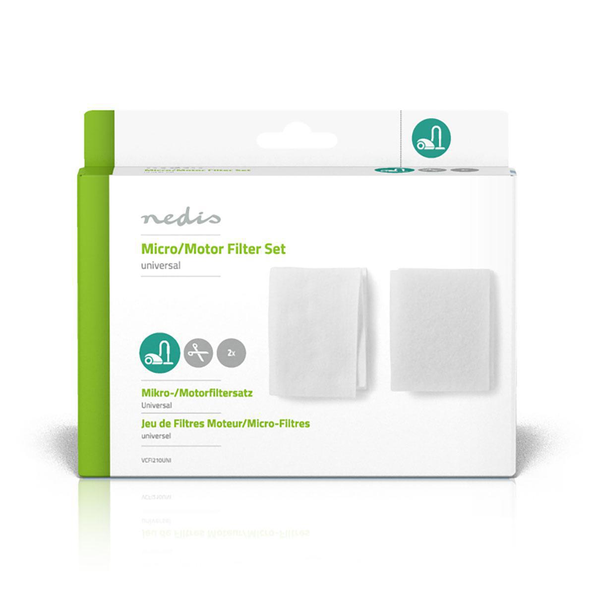 Nedis Universal Vacuum Cleaner Filter Set | Micro filter | Motor filter | Cuttable | Universally applicable | Replacement for: Universal