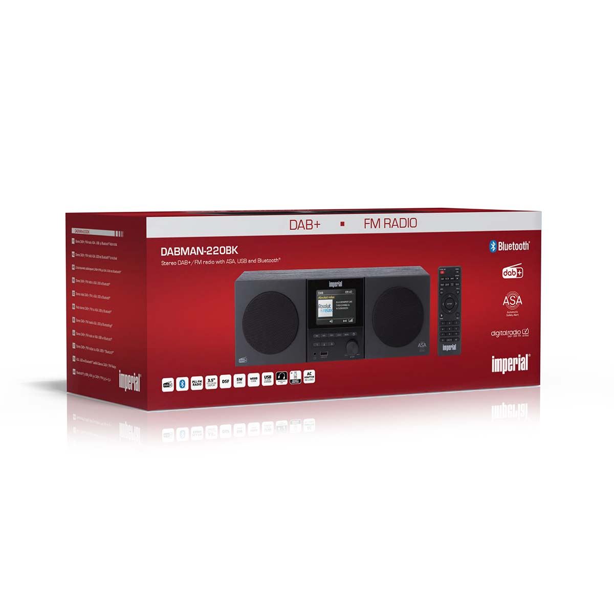 Imperial DABMAN-220BK | DAB+, FM Stereo Radio with Bluetooth Speaker & Remote Control