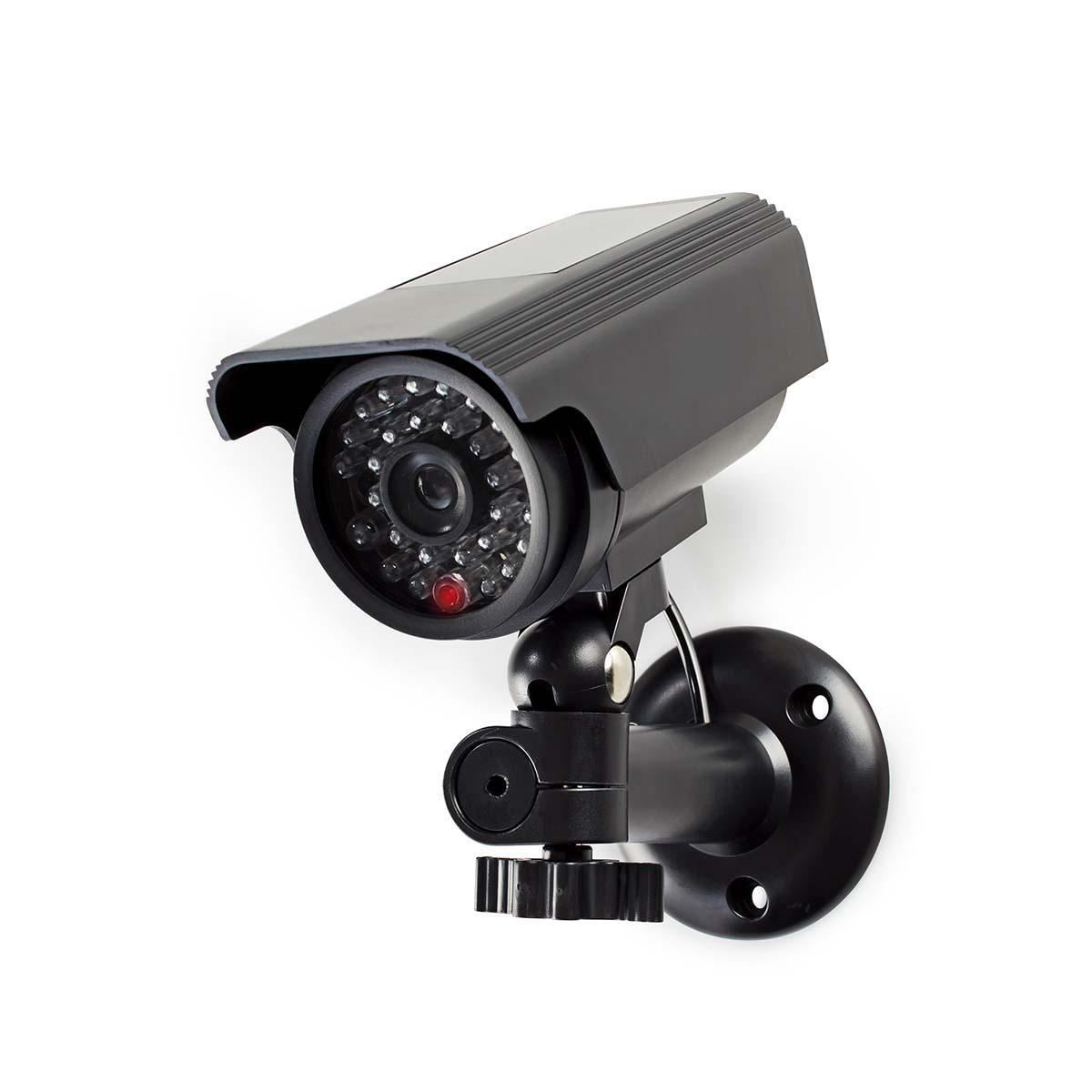 Nedis Dummy Security Camera | Bullet | IP44 | Battery Powered / Solar Powered | Outdoor | Including wall mount | Black