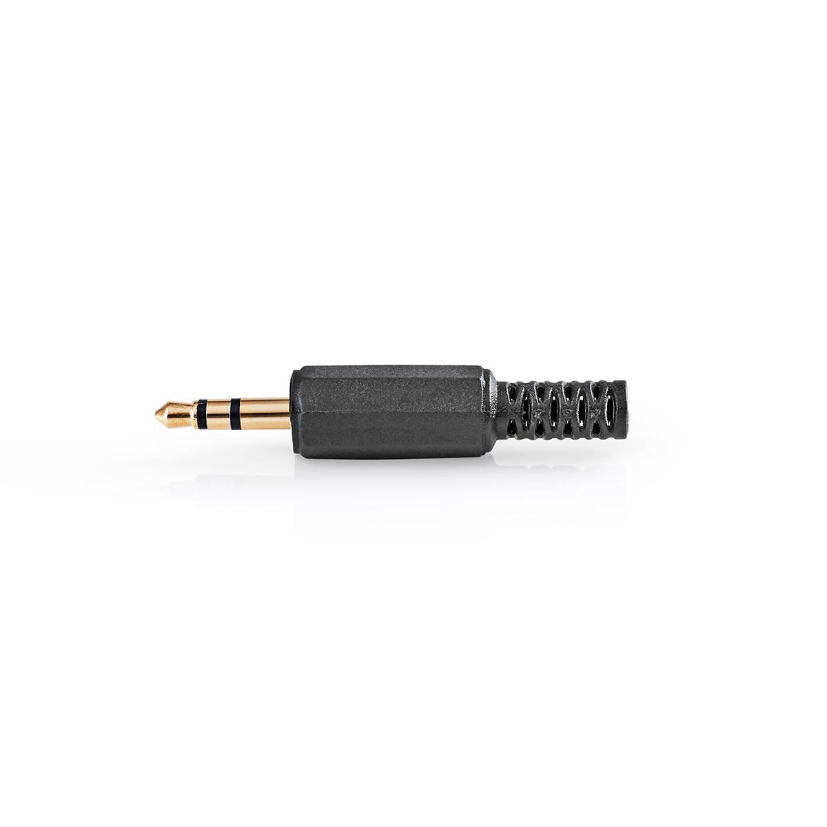 Nedis Audio Connector | Straight | Male | Gold Plated | Soldering | Cable input diameter: 4.0 mm | PVC | Black / Gold | 25 pcs | Envelope