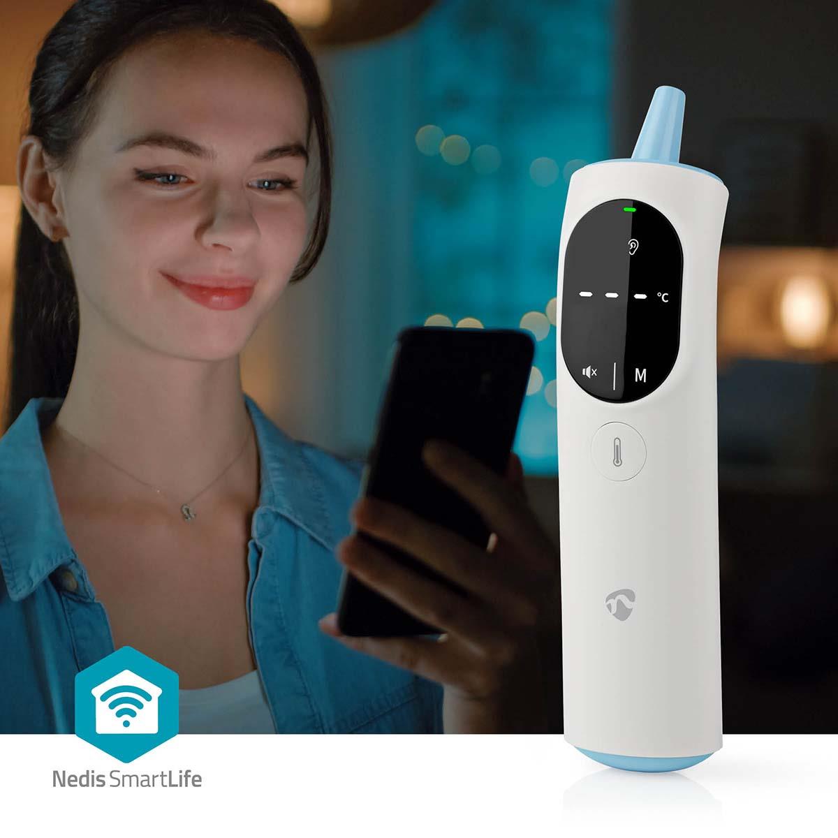 Nedis SmartLife Infrared Thermometer | LED Display | Ear / Forehead | White