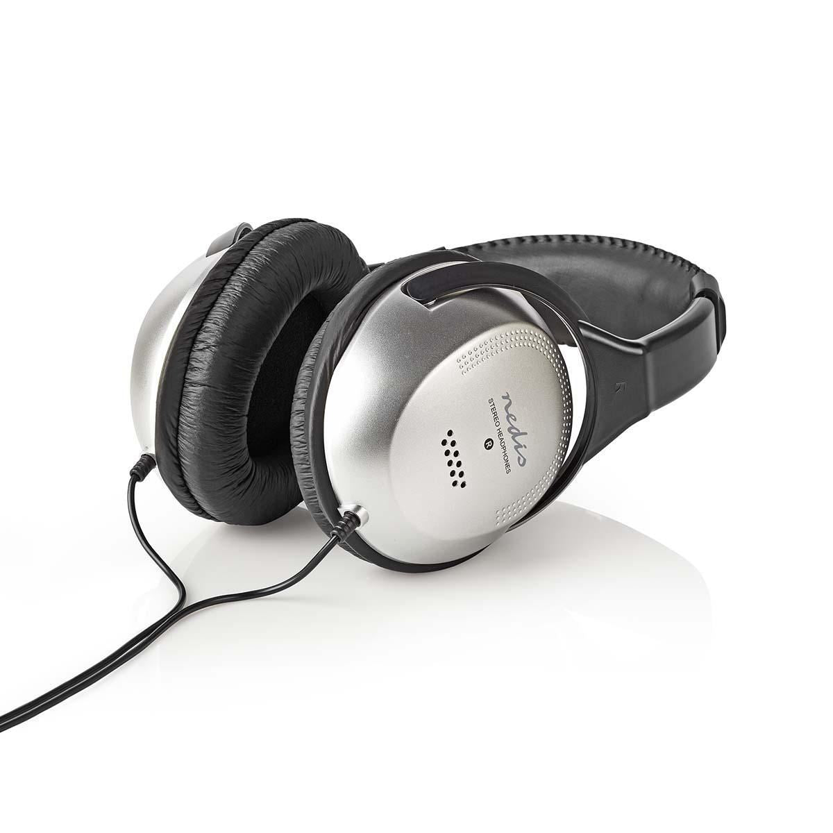 Nedis Over-Ear Wired Headphones | Cable length: 6.00 m | Volume control | Black / Silver