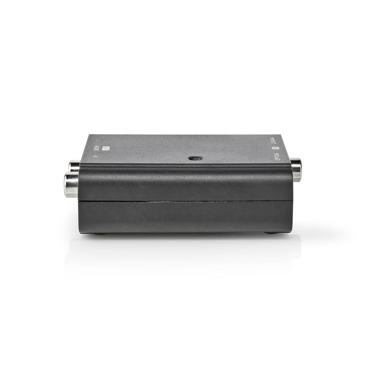 Nedis Digital Audio Converter | 2-way | Connection input: 1x S/PDIF (RCA) Female / 1x TosLink Female | Connection output: 2x RCA Male | ARC | Manual | Black