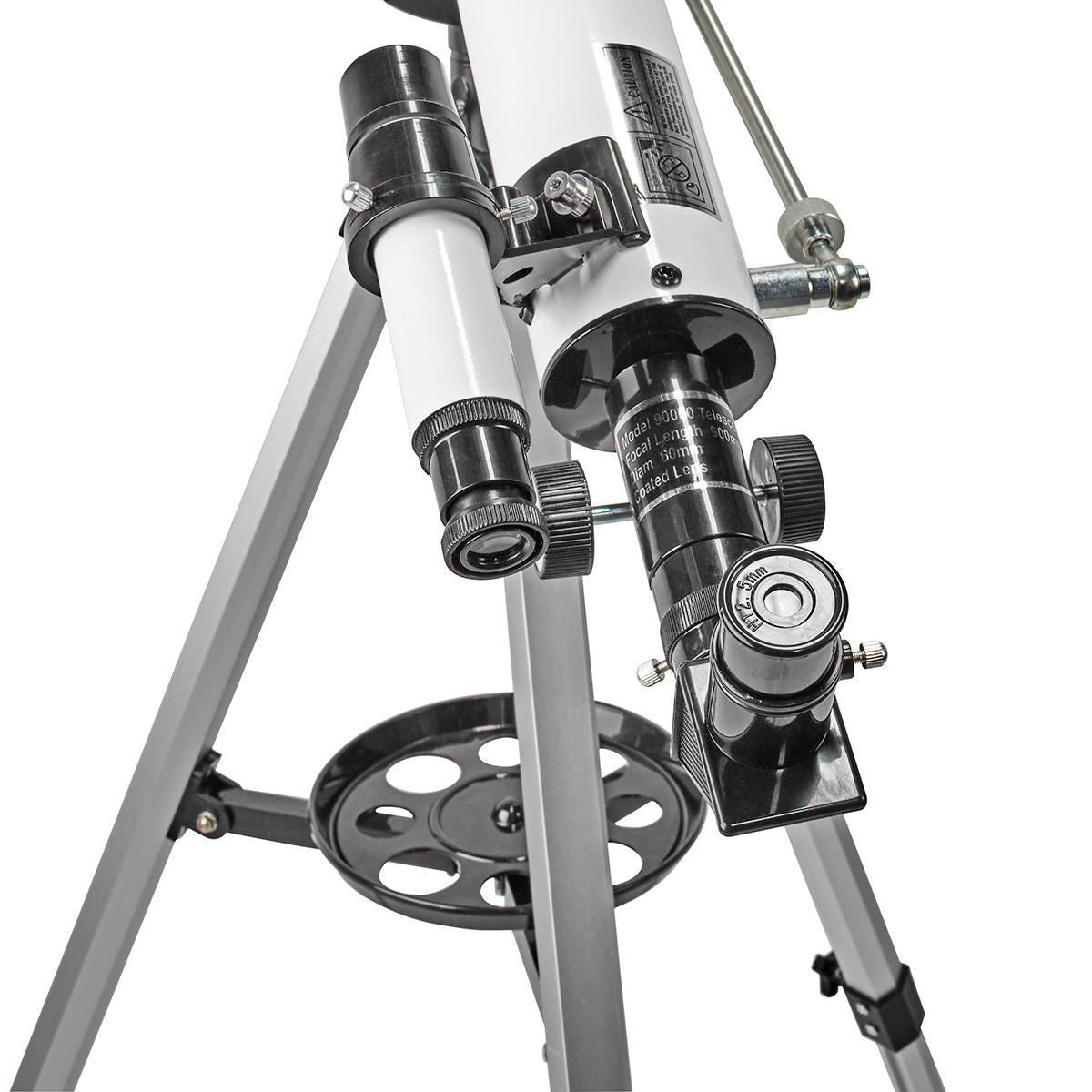 Nedis Telescope | Aperture: 50 mm | Focal length: 600 mm | Finderscope: 5 x 24 | Maximum working height: 125 cm | Tripod | Black / White