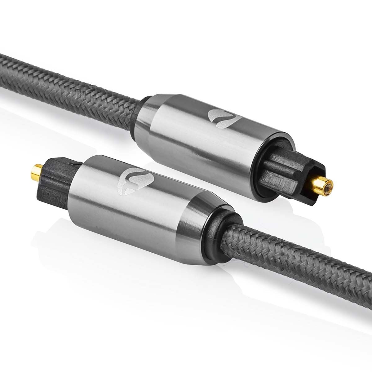 Nedis Optical Audio Cable | TosLink Male | TosLink Male | 5.00 m | Round | Braided | Gun Metal Grey | Cover Window Box