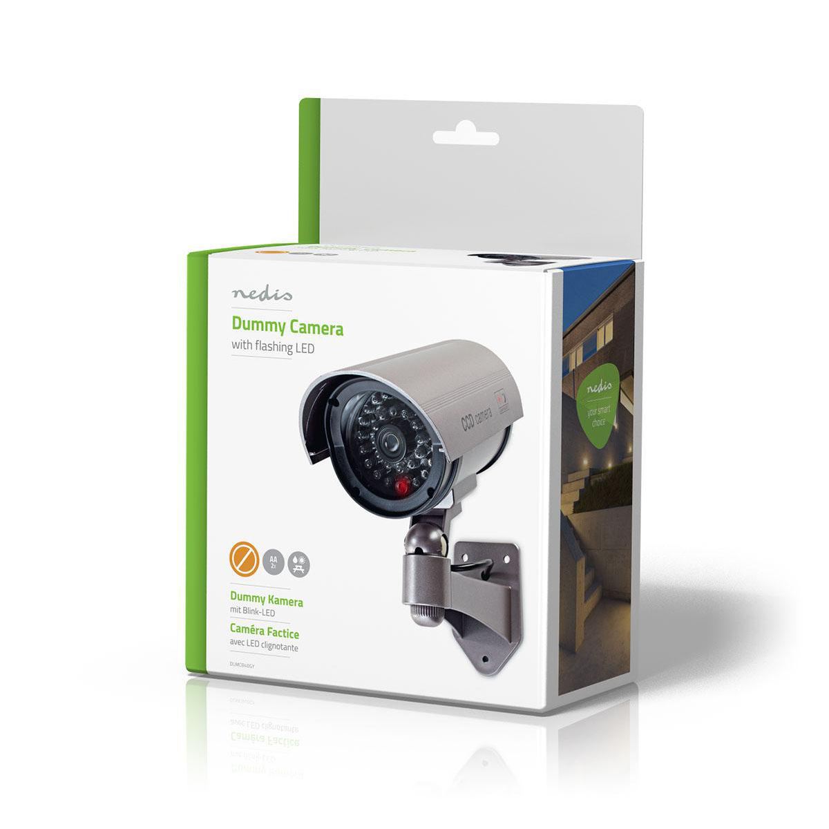 Nedis Dummy Security Camera | Bullet | IP44 | Battery Powered | Outdoor | Including wall mount | Grey