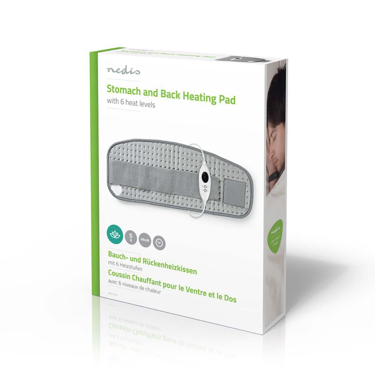 Nedis PEHP112CGY | Heating Pad | Stomach and Back | 6 Heat Settings | Overheating protection | Washable
