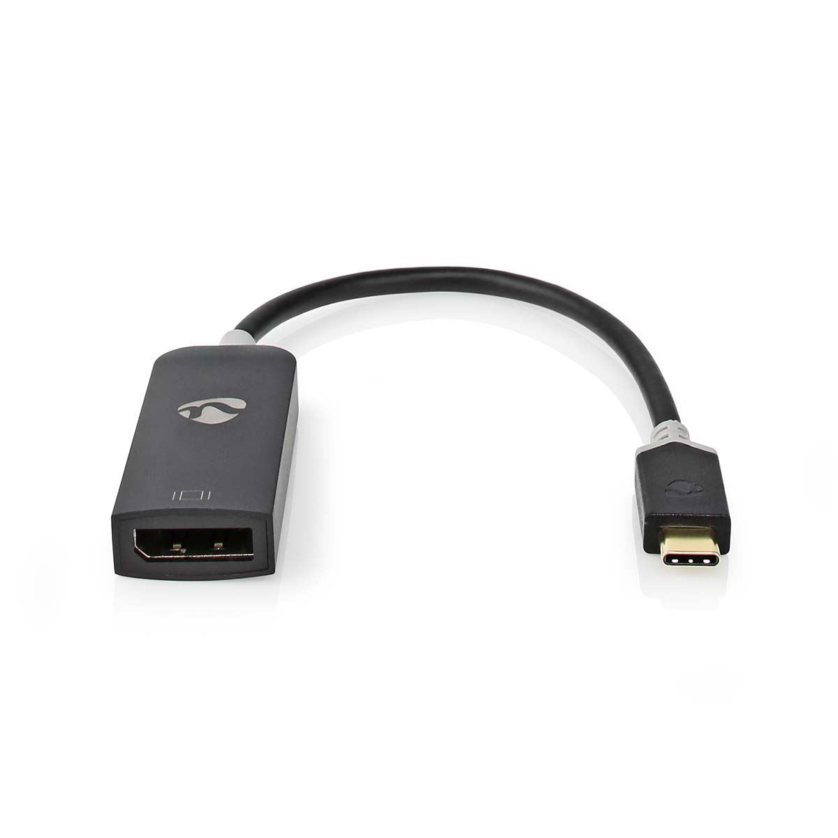 Nedis USB-C™ Adapter | USB 3.2 Gen 1 | USB-C™ Male | DisplayPort Female | 8K@30Hz | 0.20 m | Round | Gold Plated | PVC | Anthracite | Window Box